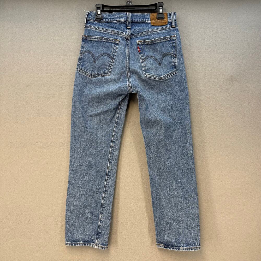 Levi's Premium Wedgie Straight Jeans Women's 25 (2) Blue Big E Button Fly EUC - Picture 2 of 16